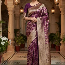 NIWAA Woven Design Zari Silk Blend Handloom Saree-picture-52