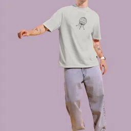 AUSK Typography Printed Round Neck Cotton Oversized T-shirt image 5