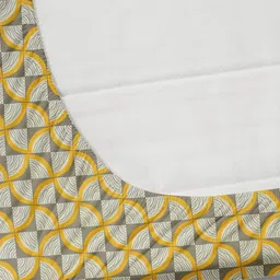 VOMZER Yellow & Grey Geometric Printed Cotton 210 TC Queen Bedsheet Set-1.98 m x 1.53 m image 3