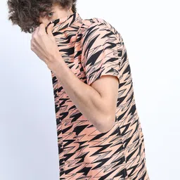 KETCH Men Spread Collar Abstract Printed Cotton Slim Fit Casual Shirt-picture-12