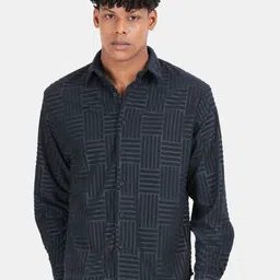 Blu MNKY Men Printed Smart Slim Fit Shirt-image-72