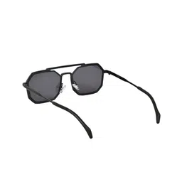 SPADEACES Unisex Aviator Sunglasses FULL BLACK HEXAGUN-144 image 4