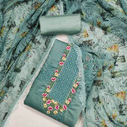 LeeliPeeri Designer Floral Embroidered Unstitched Dress Material-picture-37