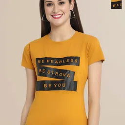 Mast & Harbour Women Typography 2 Printed Applique T-shirt-picture-35