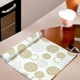 REVEXO White & Gold Printed Water-Resistant Shelf Liner-picture-27