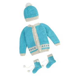 Tiekart Unisex Kids Printed Woollen Cardigan-image-57