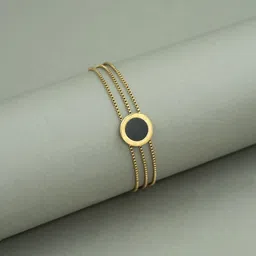 ARTKLIM Stainless Steel Gold-Plated Enamelled Wraparound Bracelet-image-58