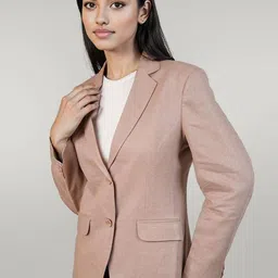 Talethread Linen Cotton Single-Breasted Casual Blazer image 3