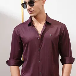 HIGHLANDER Men Slim Fit Opaque Casual Shirt-picture-30