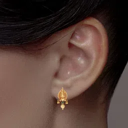 C KRISHNIAH CHETTY JEWELLERS PVT LTD 22KT Gold Drop Earrings - 7.78 g image 1