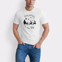 Seekbuylove Men Typography Printed Round Neck Short Sleeves Bio Finish Regular Fit T-shirt image 3