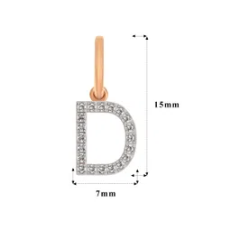 BHIMA 18K BIS Hallmark 750 Purity Rose Gold Alphabet D Diamond Pendant image 4