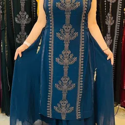 Sdc Collections Ethnic Motifs Embellished Sequinned Pure Georgette Sequinned Kurti image 2