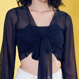 ANVI Be Yourself Georgette Crop Shrug image 3