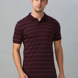 van heusen innerwear Van Heusen Men Striped Polo Collar Pure Cotton T-shirt-picture-51