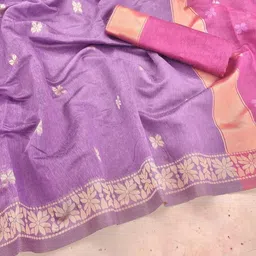 CANIZZARO Floral Zari Silk Blend Banarasi Saree image 5