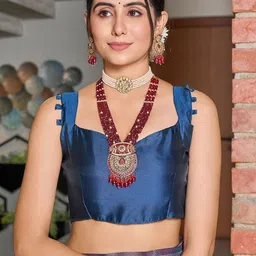 MORDEN MUSE Woven Design Zari Silk Blend Banarasi Saree image 3