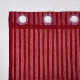 Aura Maroon Set of 2 Striped Door Curtain image 3