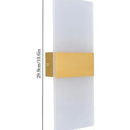 Homesake Gold-Toned & White Acrylic Rectangle Shaped Wall Lamp image 5