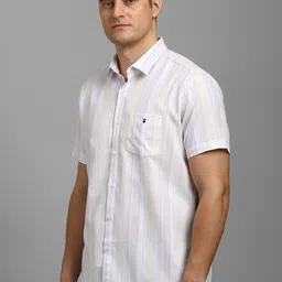 Louis Philippe Sport Vertical Striped Slim Fit Pure Cotton Shirt image 2
