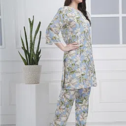 Belfry Printed Round Neck Pure Cotton Straight Kurta & Trousers image 5