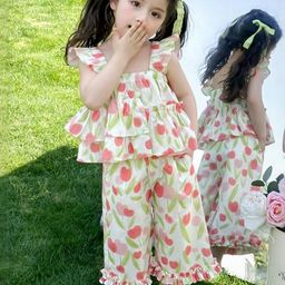 LULU & SKY Girls Printed Pure Cotton Top With Pyjamas-picture-32
