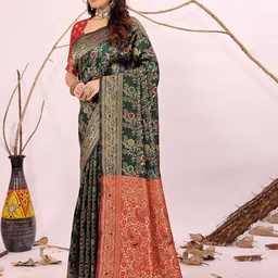 Florence Ethnic Motifs Woven Design Zari Kanjeevaram Saree image 2