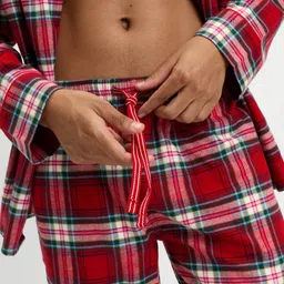 Marks & Spencer Checked Pure Cotton Shirt With Pyjamas image 5