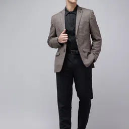 Park Avenue Checked Single-Breasted Formal Blazer image 4