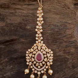 Kushal's Fashion Jewellery Gold-Plated Cubic Zircon Studded Maang Tikka-picture-50