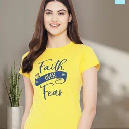 Dreambe Women Pack of 2 Graphic Printed Round Neck Cotton Regular Fit T-shirts-picture-29