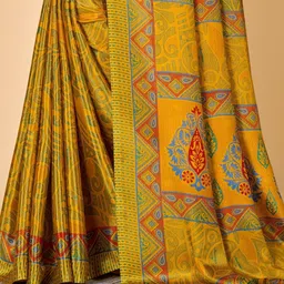NEGRONI Ethnic Motifs Printed Crepe Saree image 4