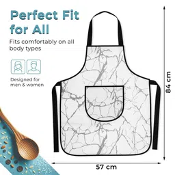 HOMESTIC 2-Pcs Grey Printed Waterproof Apron With Front Pocket image 2