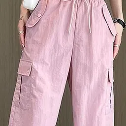 Outzidr Women Relaxed-Fit Mid-Rise Cargo Trousers image 3