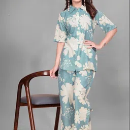 VenderVilla Printed Shirt Collar Shirt With Printed Trousers Co-Ords image 2
