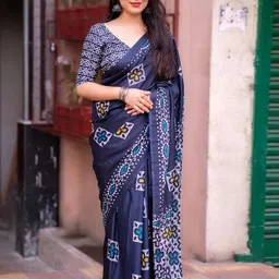 KALINI Batik Silk Blend Saree-image-52