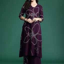Indo Era Embroidered Three-Quarter Sleeves Tunic With Palazzo-picture-12
