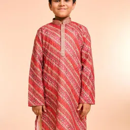 Manyavar Boys Floral Printed Kurta with Pyjama image 4