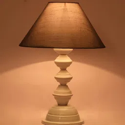 Grey Shade Table Lamp With Metal Base By Foziq image 4
