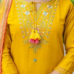 ANJIKI Printed Chanderi Cotton Kurta Set image 3