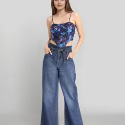 ESPYR By Tokyo Talkies Abstract Printed Slim Fit Corset Top image 4