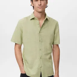 MANGO MAN Linen Cotton Casual Shirt-picture-17