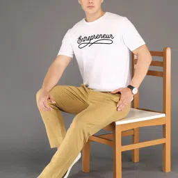 BRAWNY BATTLER Typography Printed Round Neck Cotton T-shirt image 3