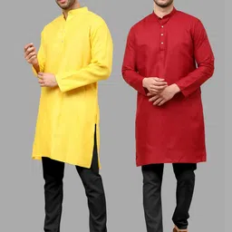 VS MALL Men Cotton Blend Kurta Sets-picture-28