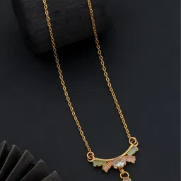 Birado Jewellery Set Of 2 Stainless Steel Gold-Plated Stones Studded Minimal Chains image 2