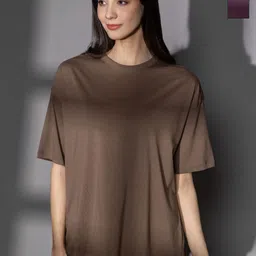 TITTLI Women Pack of 2 Solid Round Neck Pure Cotton Oversized T-shirts-image-37