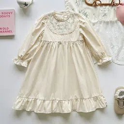 LULU & SKY Embroidered Puff Sleeve A-Line Dress image 5