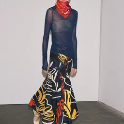 LULU & SKY Printed Low-Rise A-line Midi Skirt image 5