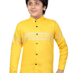 BAESD Boys Classic Regular Fit Band Collar Horizontal Striped Cotton Casual Shirt-image-36