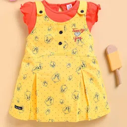 I LOVE MOM Floral Print Pinafore Dress-image-44